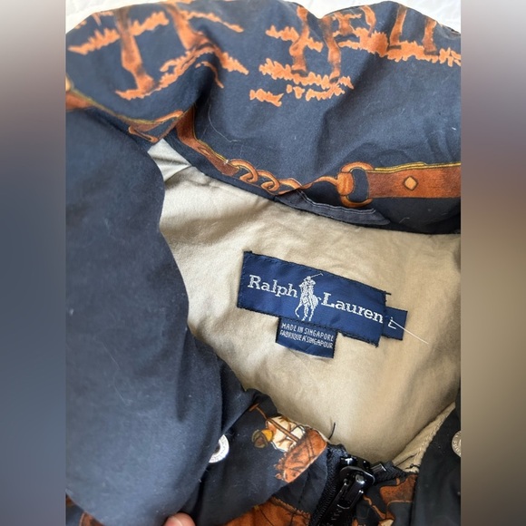 Ralph Lauren Down Filled Bomber Equestrian Jacket Vintage Puffer Horse- RARE - Picture 8 of 9